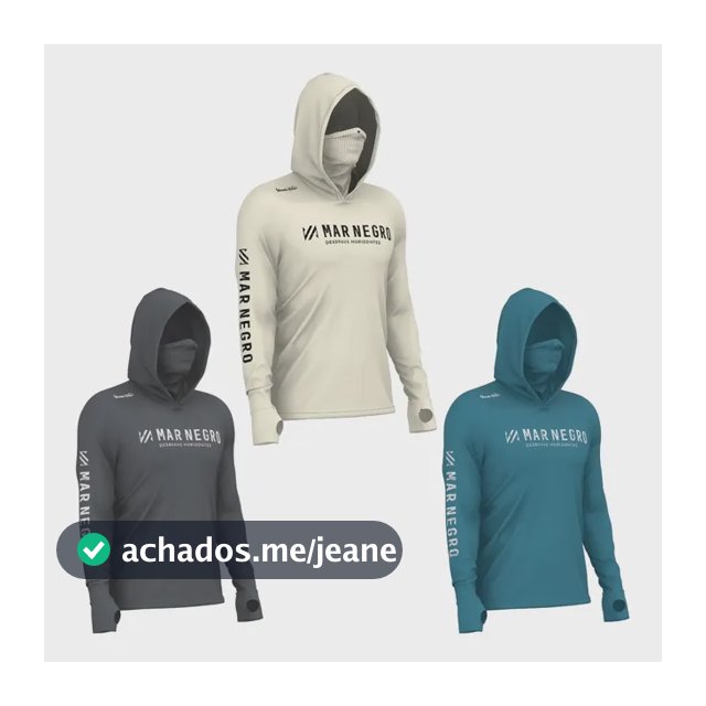 Kit 3 Camisas De Pesca Mar Negro Com Capuz E Buff Poliamida