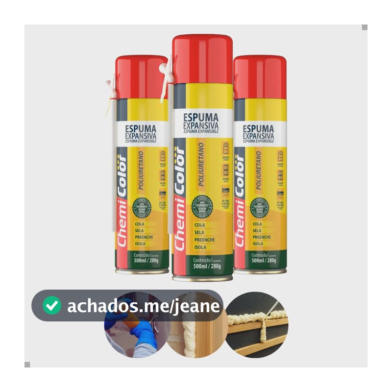 Kit 3 Espuma Expansiva Pu Multiuso Vedação Selante Isolante