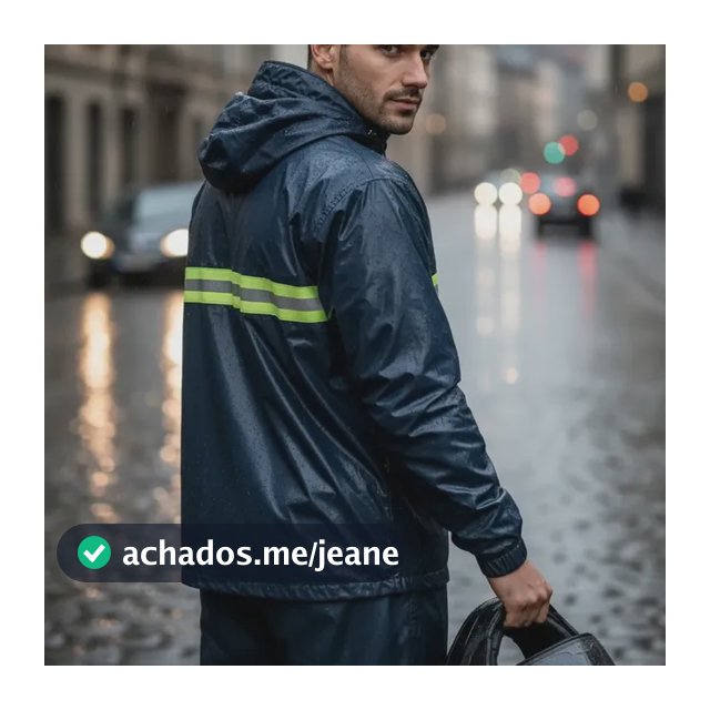 Kit Capa De Chuva Moto Impermeável Motoqueiro Motoboy Preto Unico