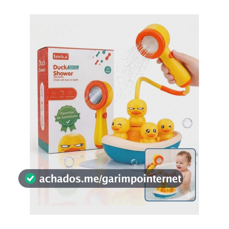 Brinquedo De Banho Patinhos Bebê Interativo C/ Chuveirinho Amarelo