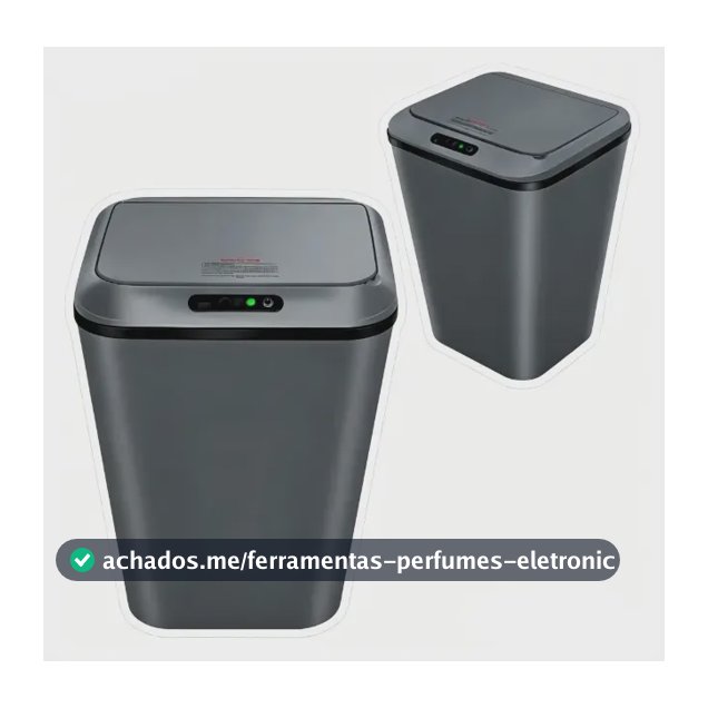 Lixeira Smart Automática com Sensor Infravermelho Tampa Silenciosa Recarregável USB para Cozinha Banheiro