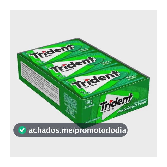 Trident Menta Sem Açúcar Caixa 21 Unidades 8g Chicletes