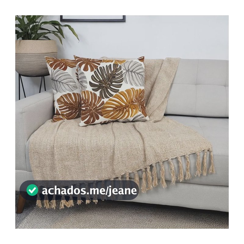 Manta Para Sofá Gigante Decorativa Naellartesanato 2,40x1,80 Cor Caramelo Mesclado