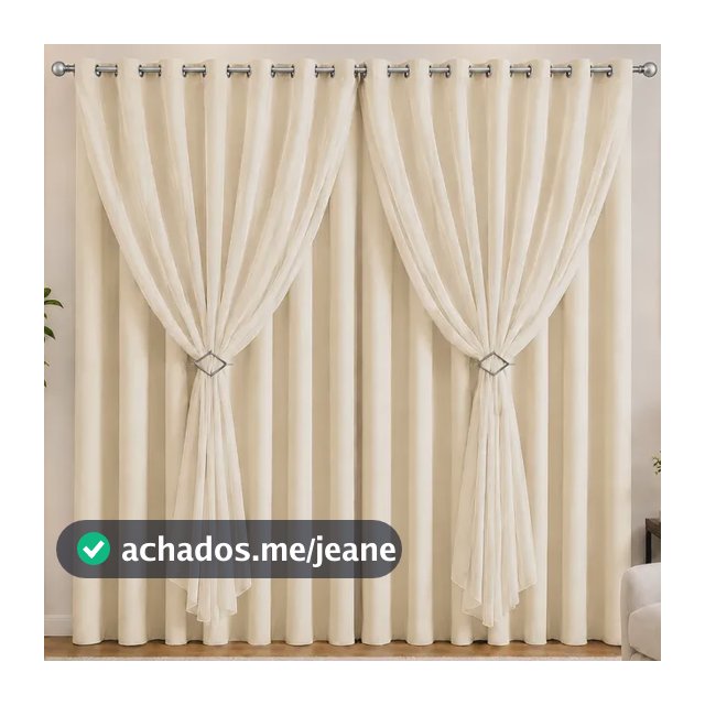 Cortina Sala E Quarto Leve 3,00x2,50m Com Forro Micro Luxo