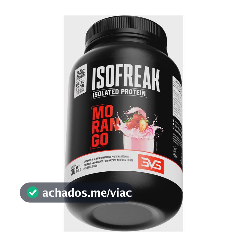 Whey Isolado Isofreak 900g Sabor Morango - Fórmula Avançada Com 24g De Proteína Por Dose
