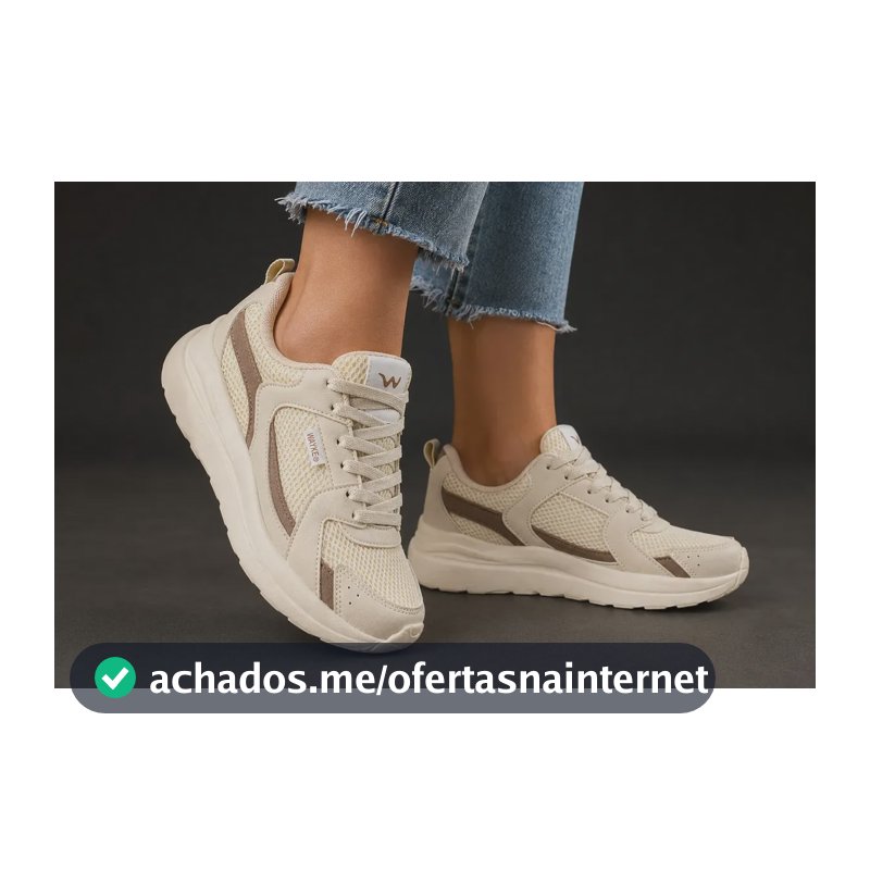 Tênis Feminino Promoção Casual Barato Confortável Lançamento Bege/marrom 37 Br