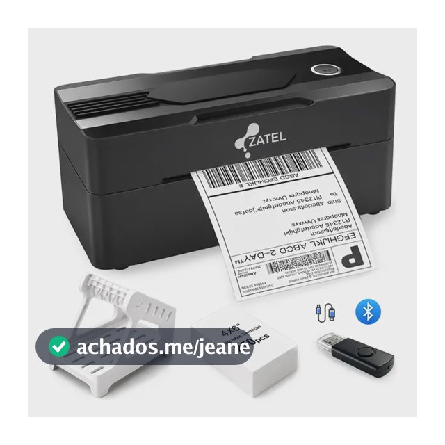 Zatel Impressora Térmica De Etiquetas Usb Bluetooth Portatil Preto 127/220v