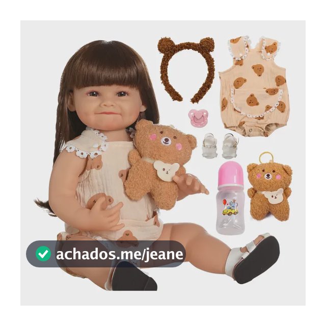 Brastoy Boneca Bebê Reborn Menina 48cm Silicone Pode Tomar Banho Pintada Realista-IGUA