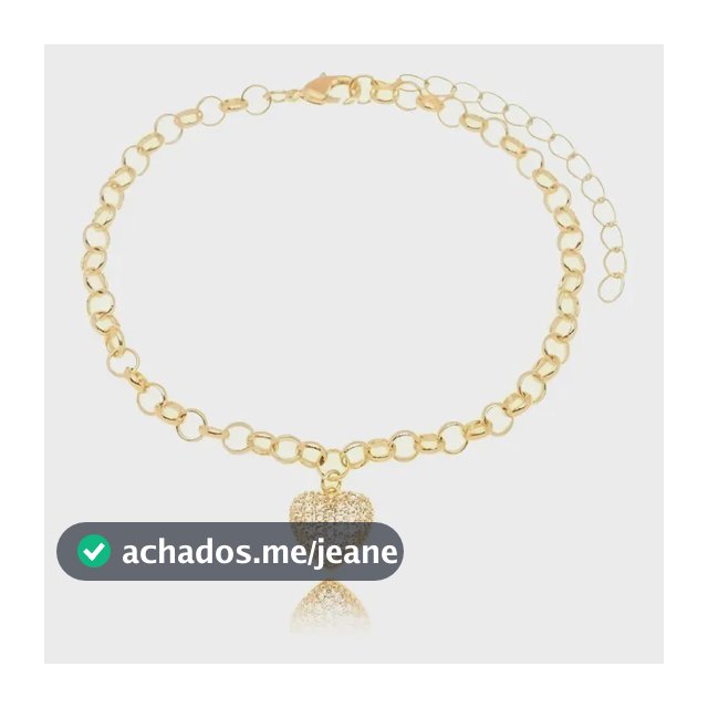 Pulseira Elos Portugues Com Pingente Coração