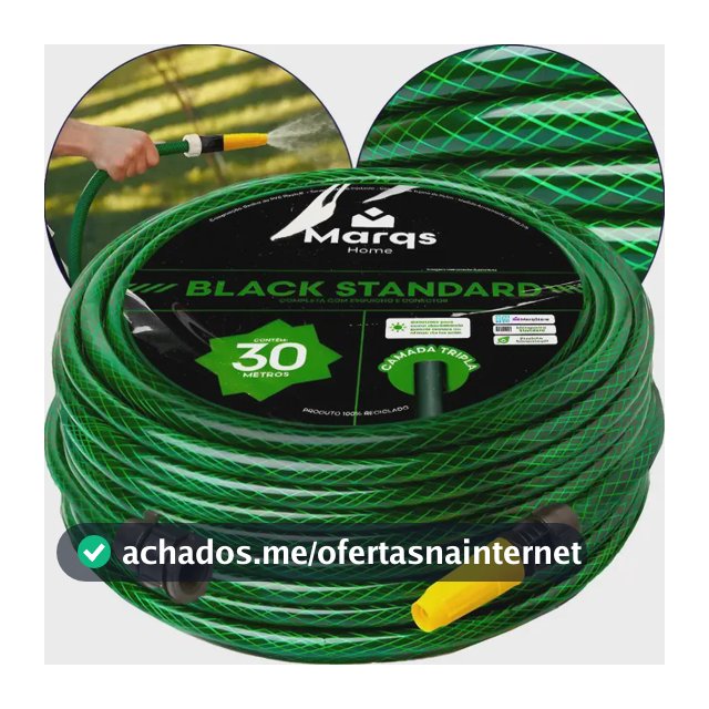 Mangueira Jardim 30 Metros Com Esguicho Trançada Reforçada Flexível 7/16 Anti Dobra Irrigação Quintal Poço Lavagem Durável Marqs Home