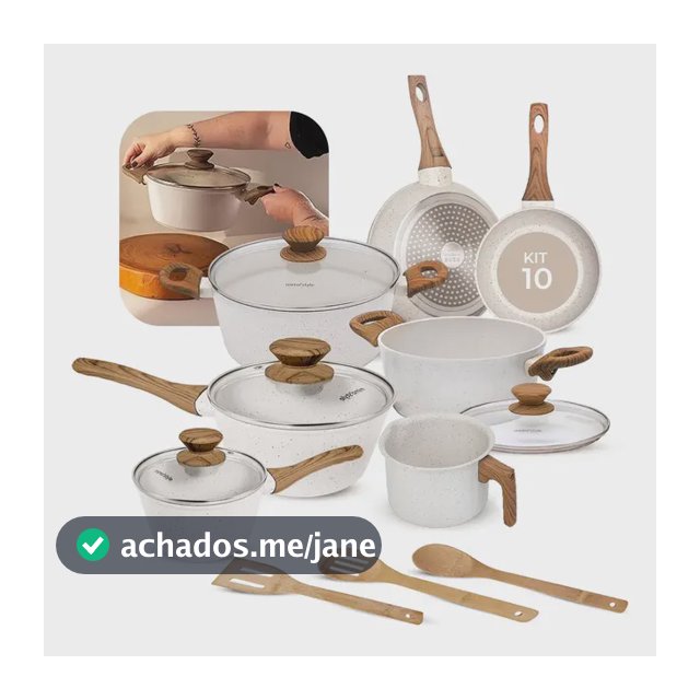 Jogo De Panelas Antiaderente Cerâmica Mimo Style 10 Peças Mármore