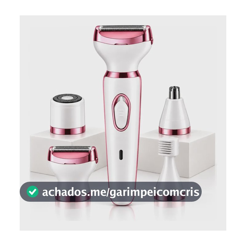 Máquina Depilador Elétrico Feminino 4 Em 1 Pelos Íntimos Branco 127/220v