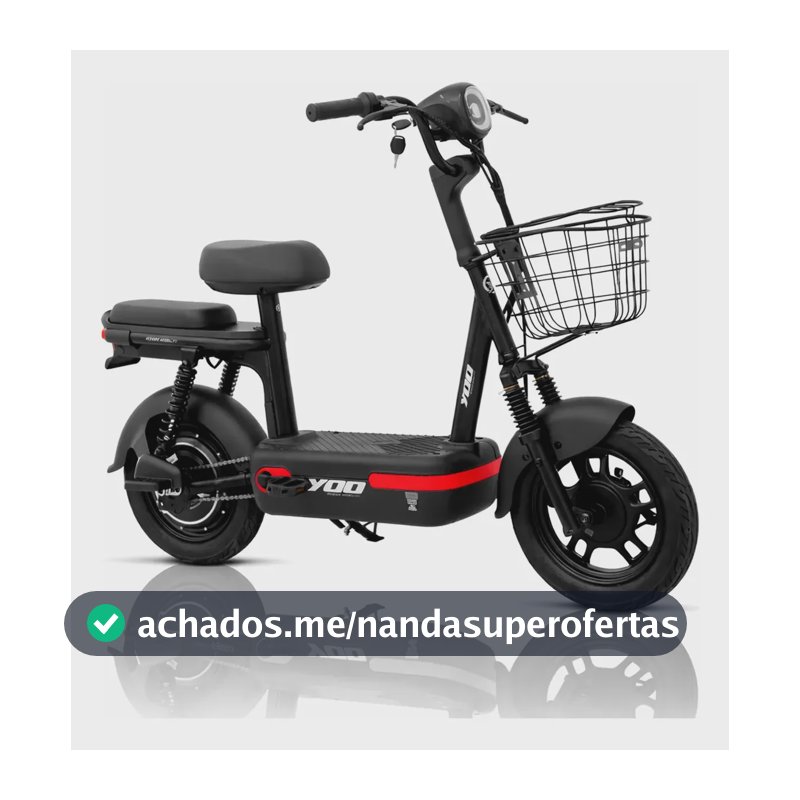 Bicicleta Elétrica Yoo Mobility Y-200 350w Farol Led Scooter Cor Vermelho