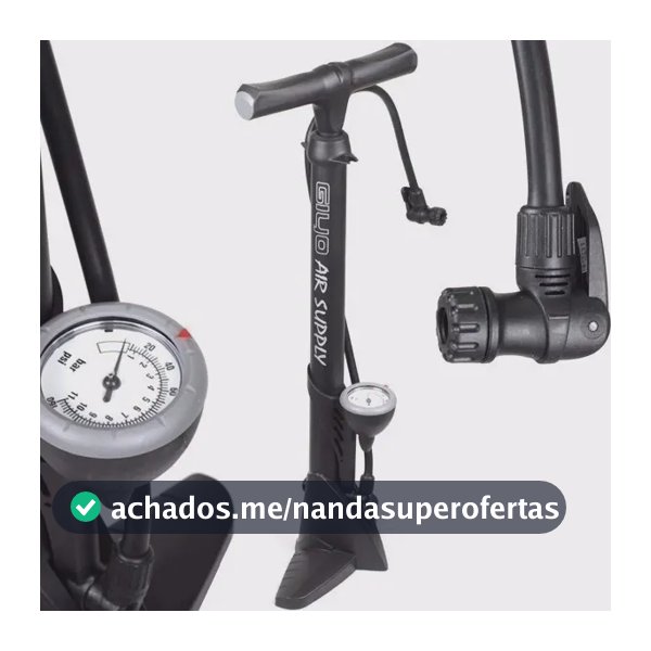 Bomba Encher Pneu Chão Pé Oficina Bike Moto Manômetro Giyo 2