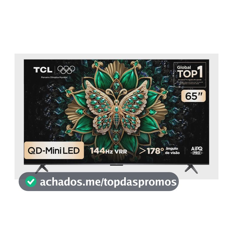 Smart Tv Tcl 65 Polegadas Qd-Mini Led 4k C6k Wifi Bluetooth Google Tv 4 Hdmi 144hz Hdr10+ 65c6k