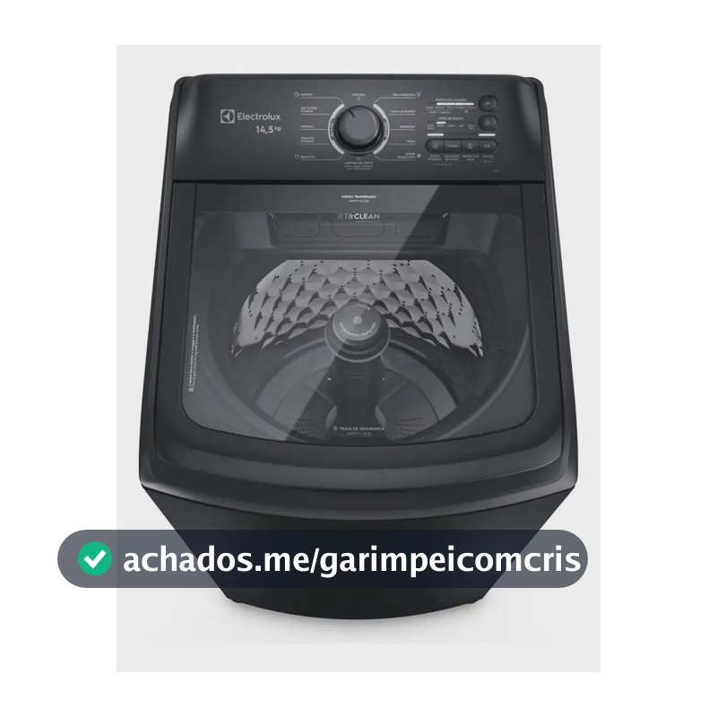 Máquina De Lavar Electrolux 14,5kg Cesto Inox Lep15 Preto
