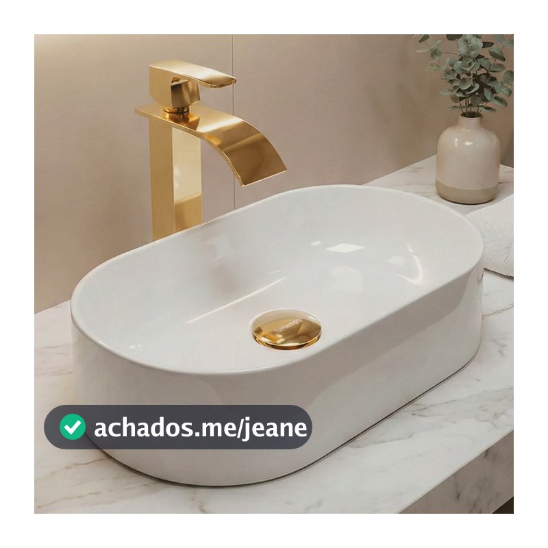 Cuba Pia Para Banheiro Lavabo Sobrepor Oval Branca 43x25 Branco