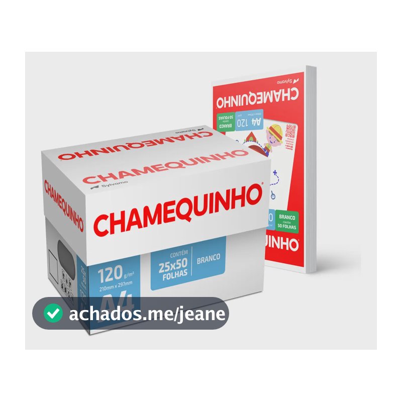 Chamequinho A4 120gr Caixa C/ 1.250 Fls Cor Branco
