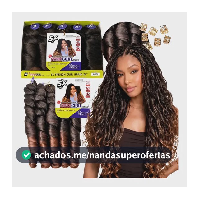 Cabelo Pontas Onduladas P\ Tranças 400gr French Curl Braid