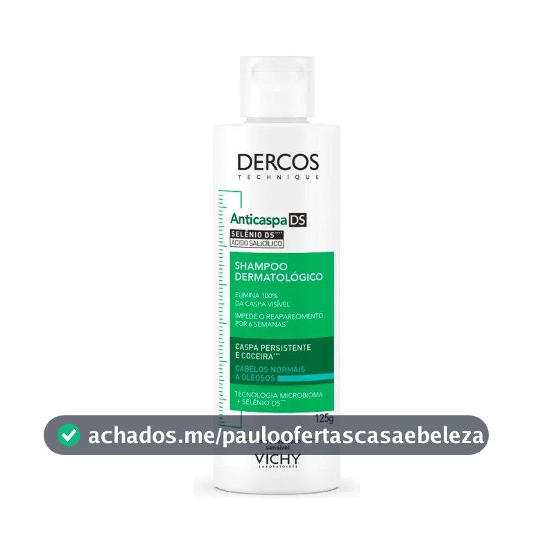 Shampoo Anticaspa Cabelos Normais a Oleosos, Dercos DS Vichy, 125g