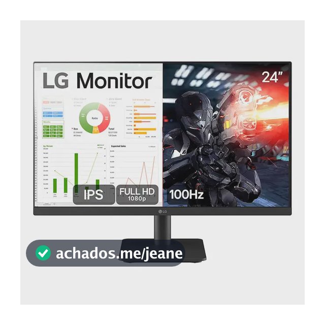 Monitor PC Gamer LG 24”- IPS, Full HD, 100Hz, HDMI, Preto - 24MS500-B
