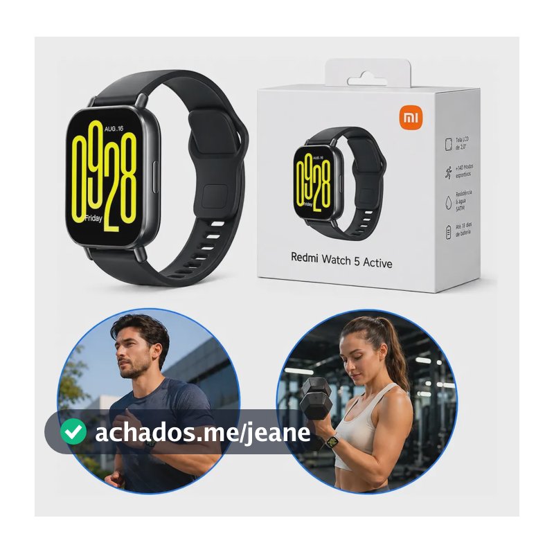 Relógio Smartwatch Redmiwatch 5 Active Prata Xiaomi Original Branco Preto Prateado