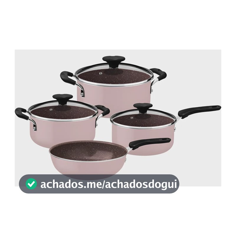 Jogo de Panelas Tramontina Tunis Rosa Trufado 4 Peças