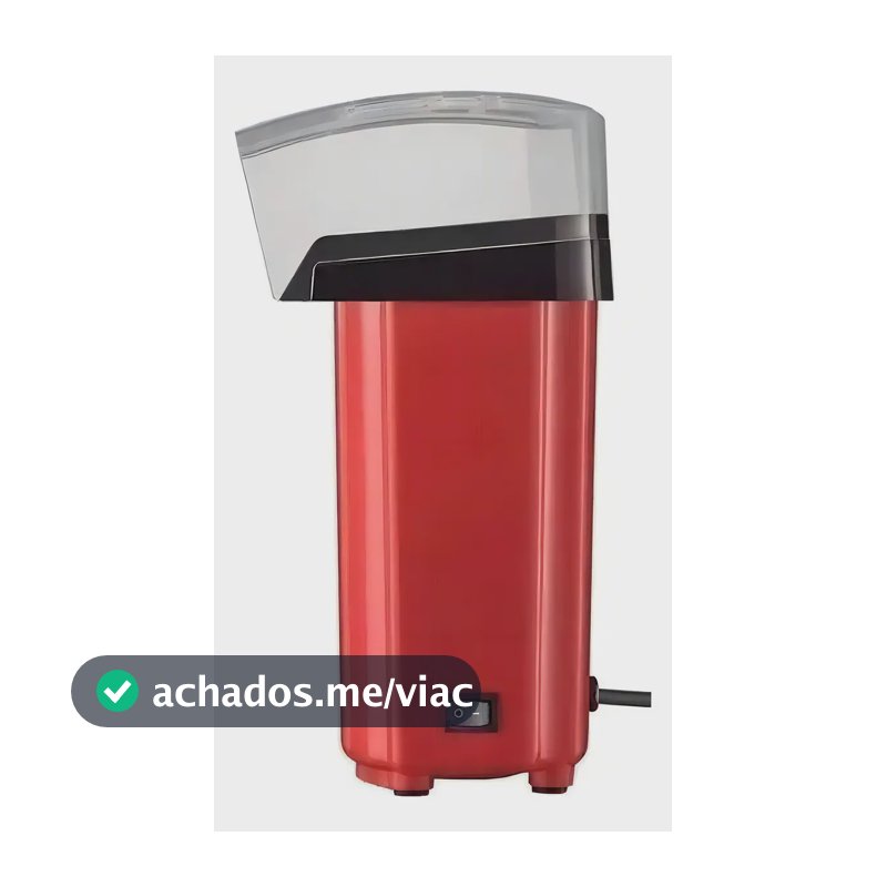 Pipoqueira Elétrica Vermelha Sem Óleo 1200w Compacta Vermelho 127v