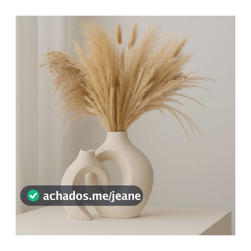 Dupla De Vasos Decorativos Enfeite Decoração Sala Off-white Monaco