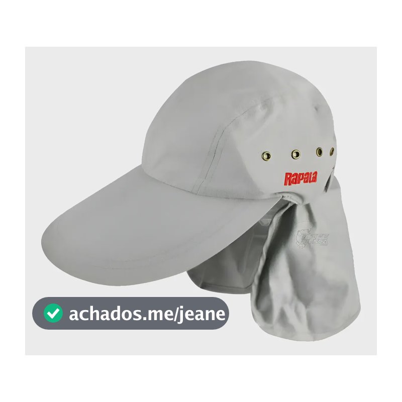 Boné Rapala Com Aba Longa E Proteção De Pescoço Cor Cinza Tamanho Único