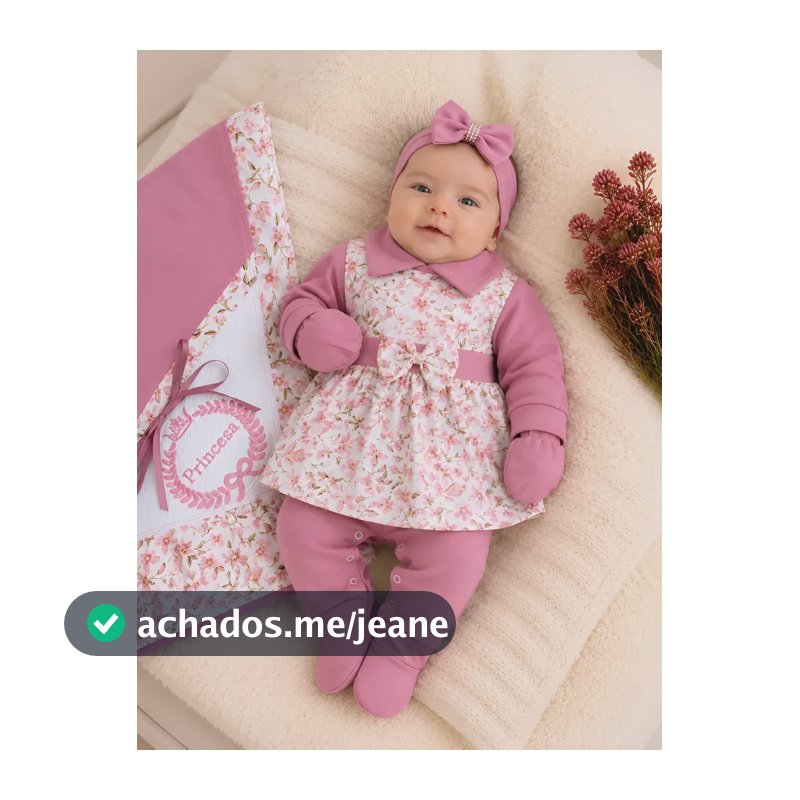 Saida Maternidade Feminina Rosa Seco Floral Rosa Seco 0-3 M