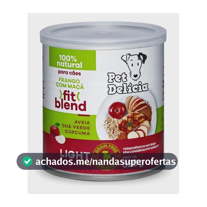 Ração Úmida Pet Delícia Light Frango Maçã Cães 320g