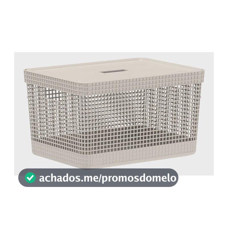 Cesto Organizador Caixa Grid C/ Tampa 20l Ou