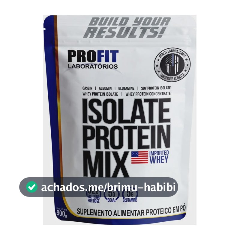 Whey Isolate Protein Mix Refil 900g - Profit Sabor Morango