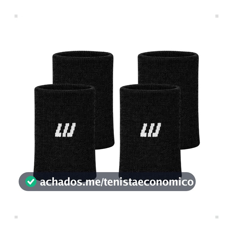 2 Pares Munhequeira Performance Pulse Algodão Tênis Unissex Preto Unico