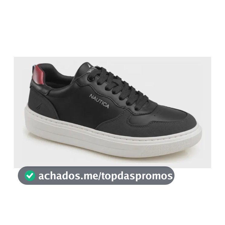 Sneaker Nautica Em Laminado E  Sola  De Micro Expandido Preto Liso 38 Br