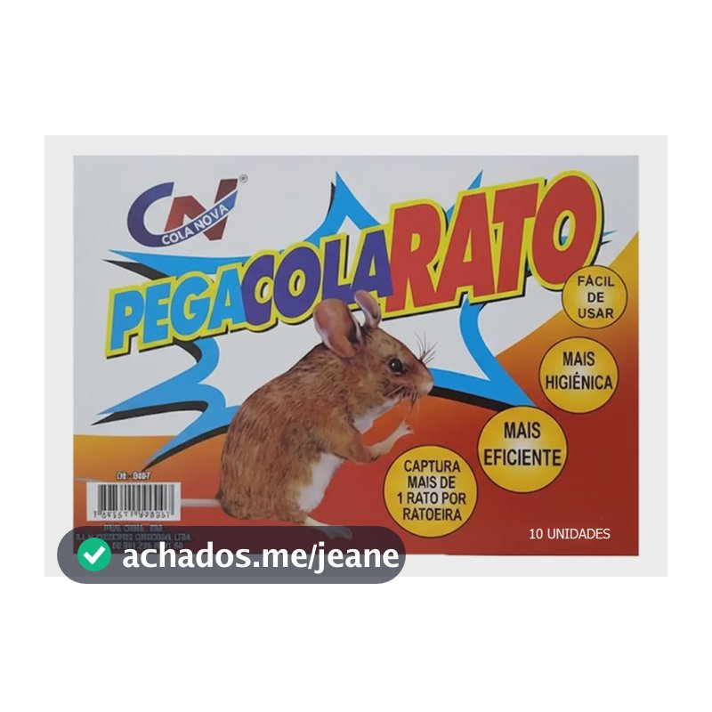 Kit 10 Cola Pega Rato Ratoeira Adesiva