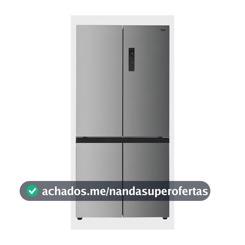 Geladeira Tcl 589 Litros Inox Twin Eco Inverter Frost Free Multidoor Espaço Flex 110v C589cdn1