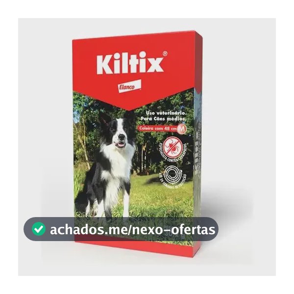 Kiltix Coleira Antipulgas e Carrapatos para Cães Médios 48cm 6 Meses