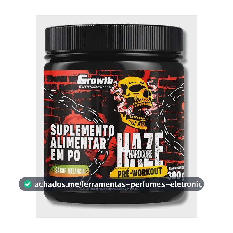 Growth Pré-treino 300g Haze Mais Energia No Treino Sabor Melancia