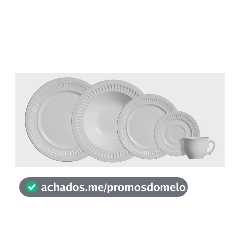 Aparelho de Jantar 20 peças Branco Poppy de Cerâmica - Scalla Cerâmica