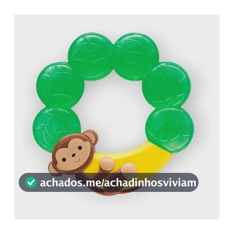 Mordedor Bebê Macio Resfriável C/ Agua Macaco Gelado Buba Cor Verde