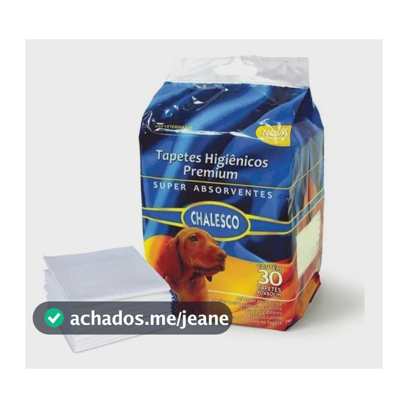Tapete Higiênico Chalesco Premium Medida 60x90 Pacote com 30 unidades