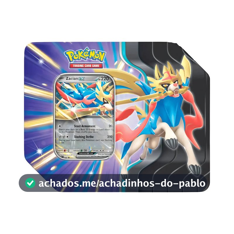 Pokémon Tcg: Slashing Legends Tin Case, Inglês Zaciano Zacian Ex