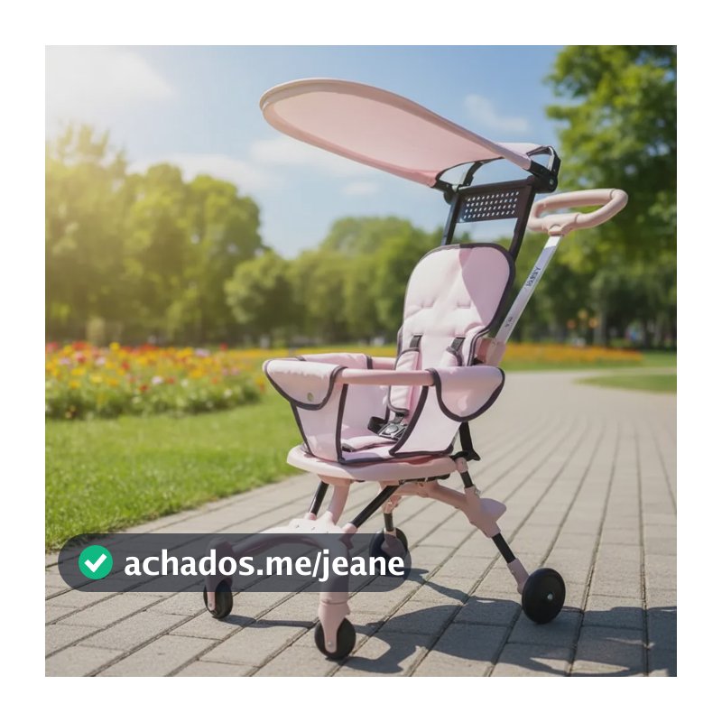 Carrinho De Bebê Infantil Passeio Dobrável Até 25kg Baby Rosa-claro Rosa/preta