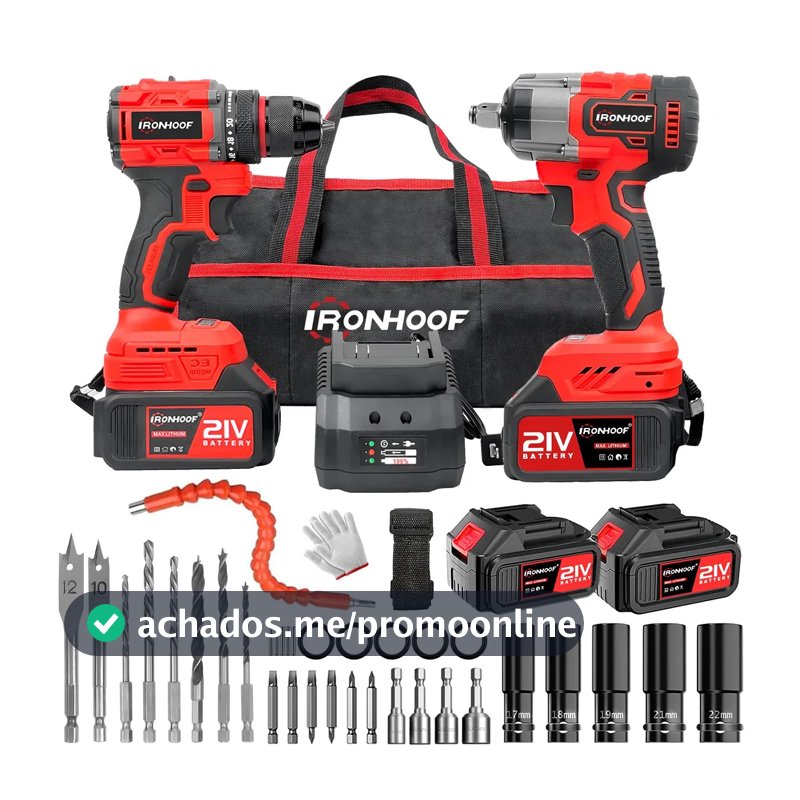 Kit Furadeira E Parafusadeira Elétricas Chave De Impacto Brushless Kit Ferramentas