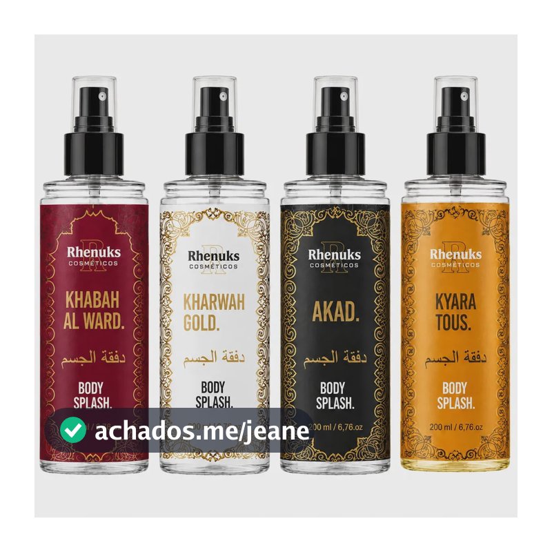 Body Splash Arabe C/4un 200ml Perfume de Luxo Alta Concentração Perfume Desodorante Corporal