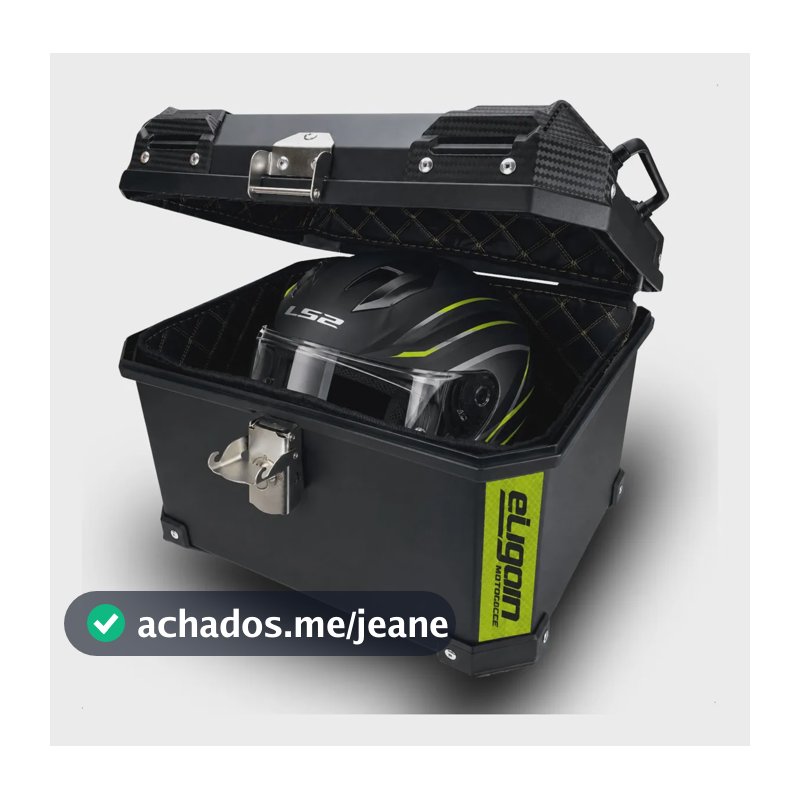 Baú de Moto Traseiro ELYON DO BRASIL 45L Universal Preto em ABS