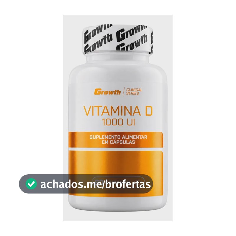 Vitamina D 1000ui 60 Caps Growth Supplements - Sem Sabor Sem Sabor