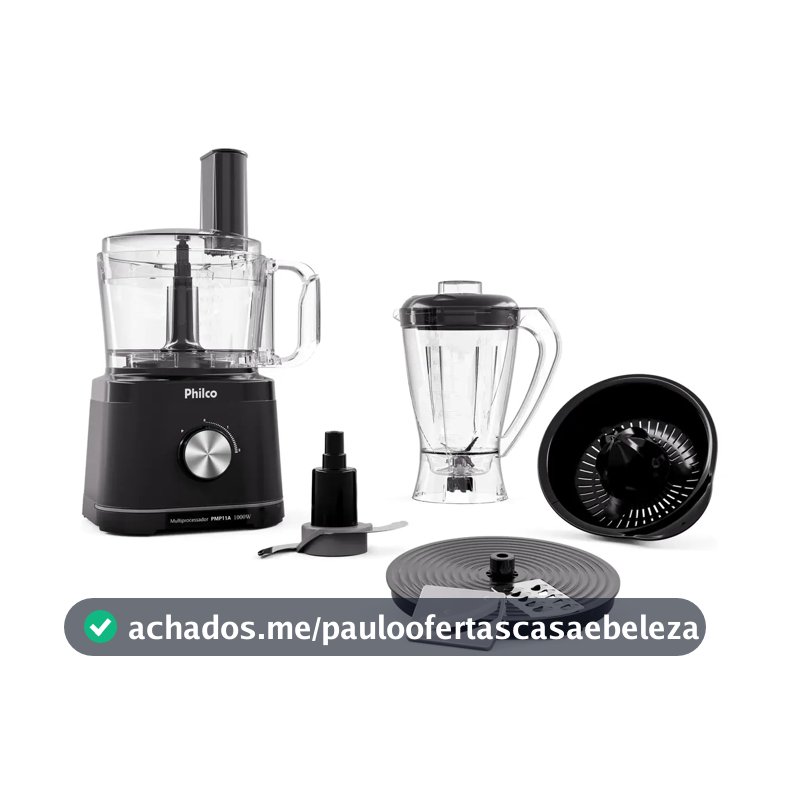 Multiprocessador Philco 5 em 1 1000W com Liquidificador 2,2L Preto PMP11A